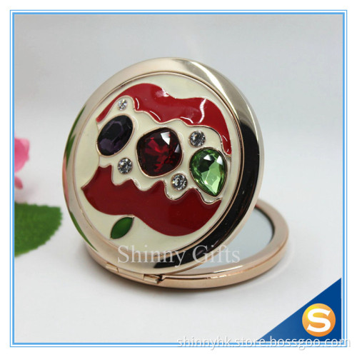 Shinny Gifts Newest Design Round Compact Mirror Folding Small Pocket Mirror